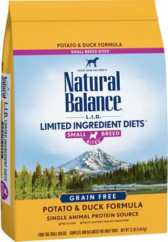Natural Balance L.I.D. Potato & Duck Formula Small Breed Bites Grain-Free Dry Dog Food Natural Balance L.I.D. Potato & Duck Formula Small Breed Bites Grain-Free Dry Dog Food